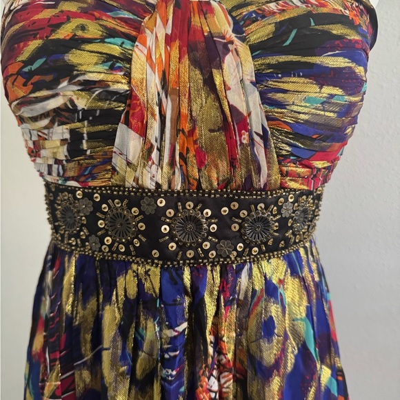 Oleg Cassini Formal Maxi Multi Color Dress - Picture 4 of 11